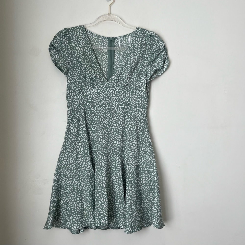 Princess Polly The Sting Green Leopard Print Mini Dress 0